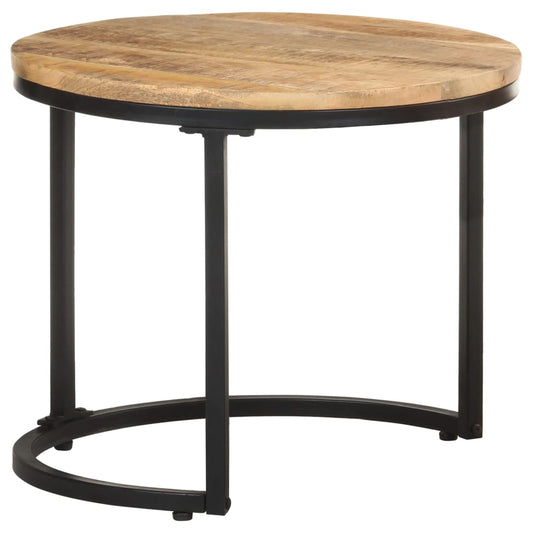 NNEVL Side Tables 3 pcs Rough Mango Wood