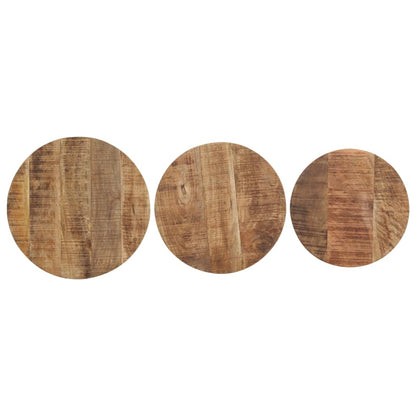 NNEVL Side Tables 3 pcs Rough Mango Wood